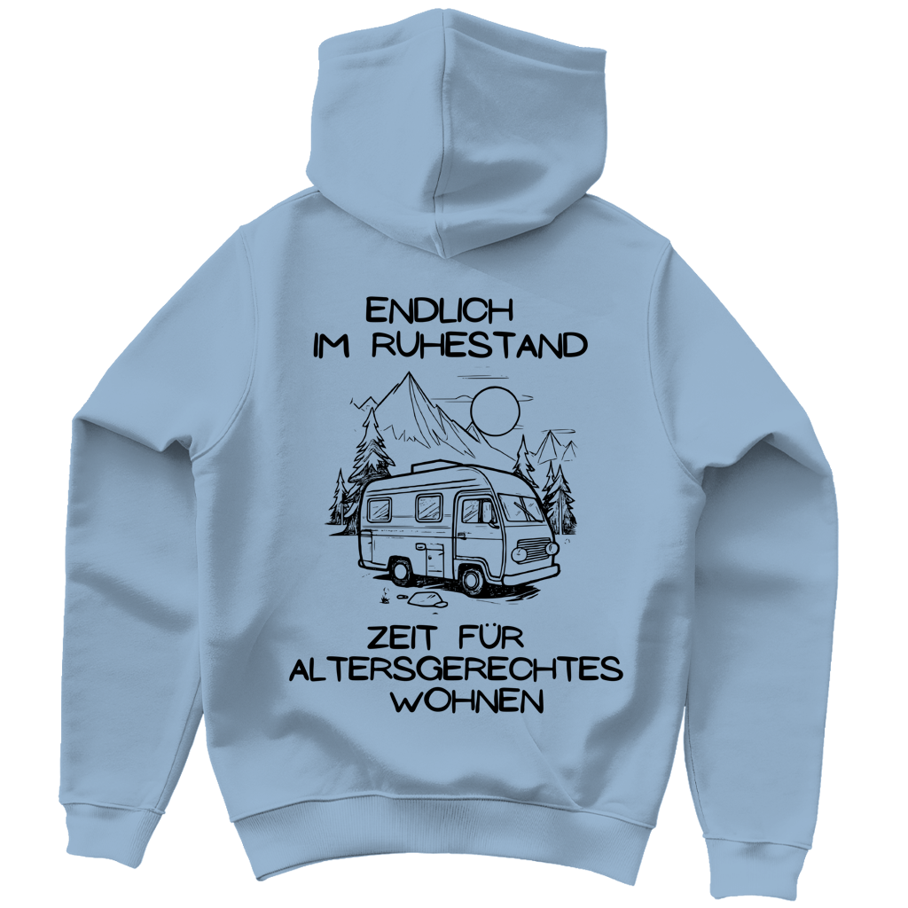 Endlich im Ruhestand - Rückendruck || Premium Hoodie unisex
