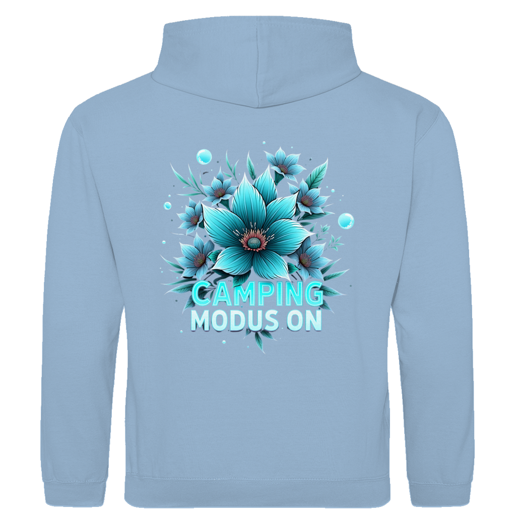 Campingmodus ON türkis - Rückendruck | Premium Hoodie unisex