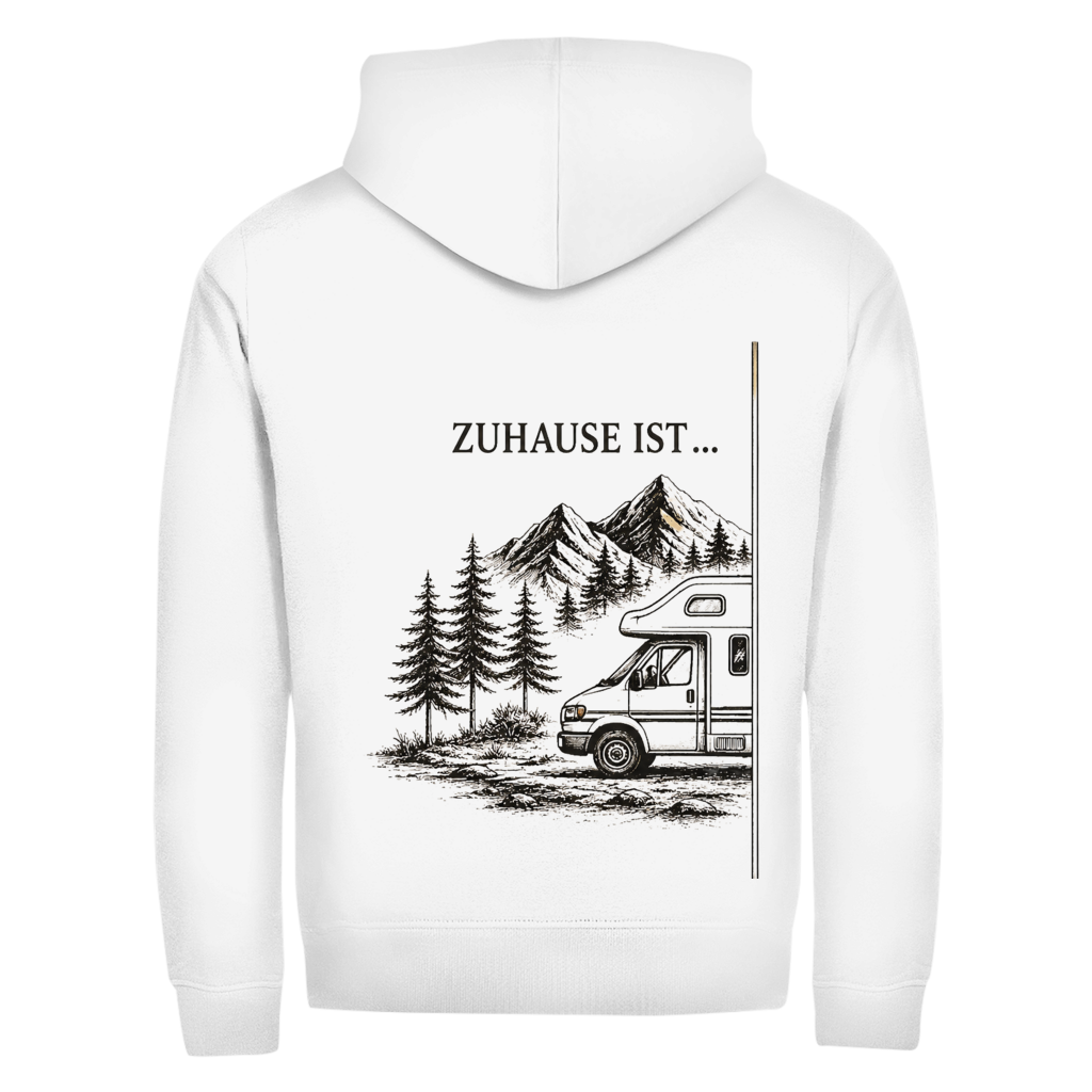 ZUHAUSE IST (A)- Rückendruck || Zipper Hoodie unisex