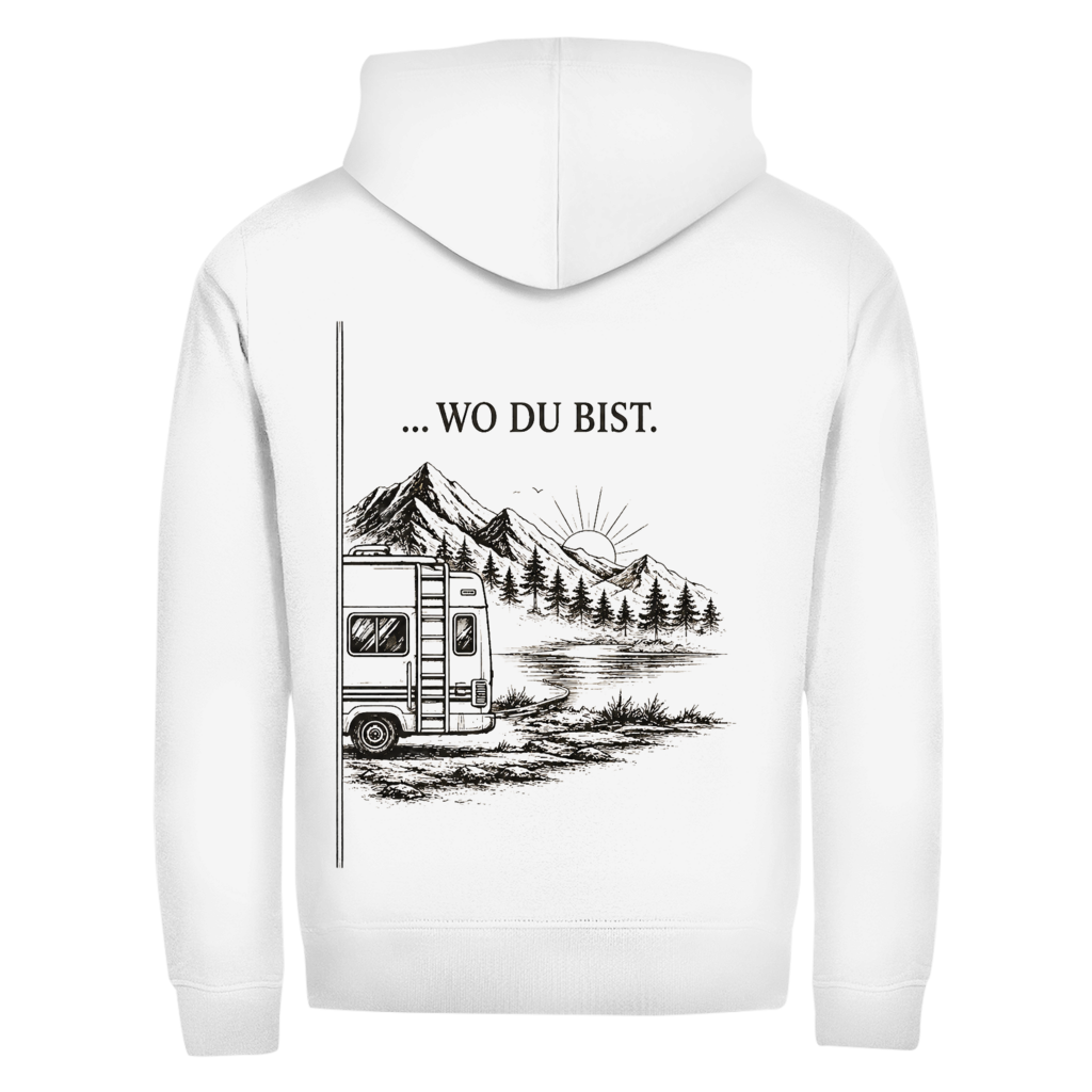 WO DU BIST (A)- Rückendruck || Zipper Hoodie unisex