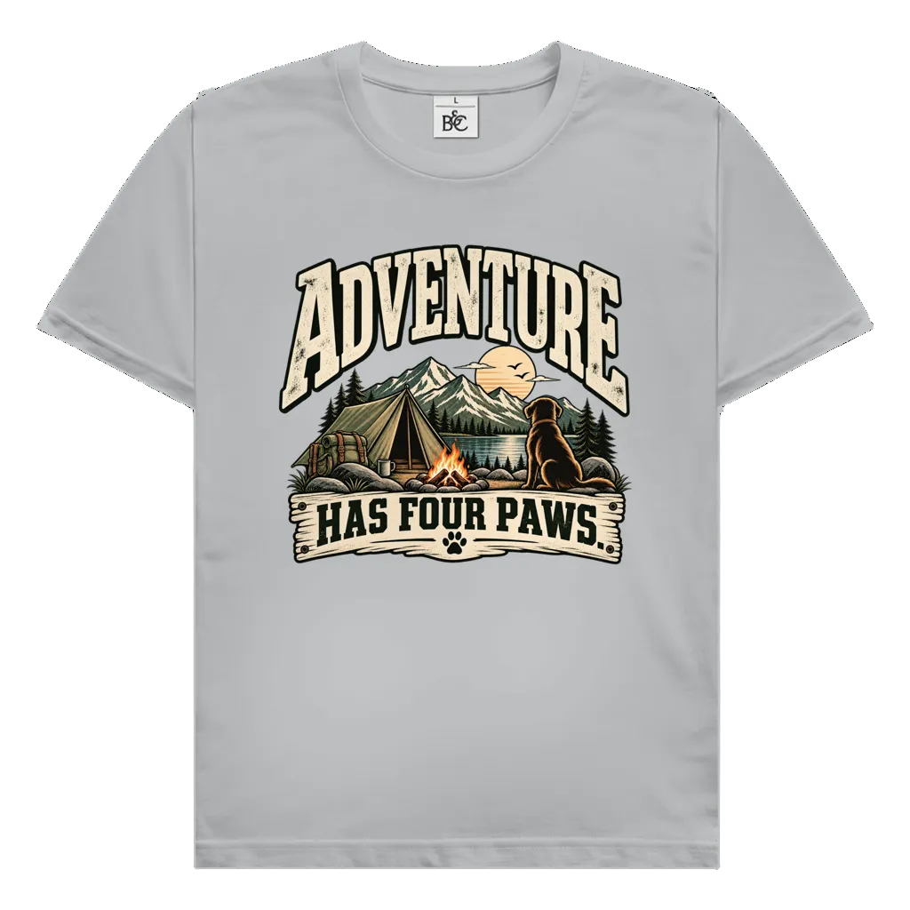 ADVENTURE HAS FOUR PAWS (Zelt) |Premium T-Shirt unisex
