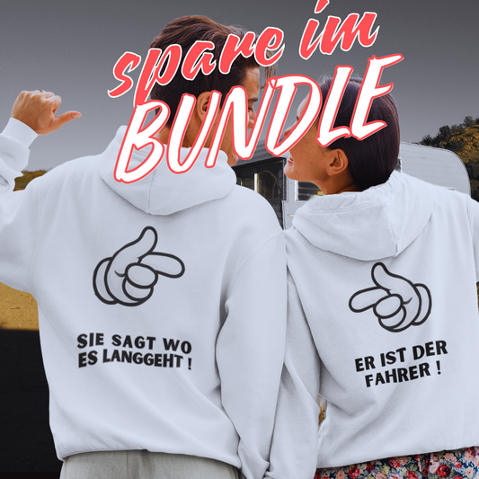 er ist der Fahrer Rückendruck sie sagt wo es langgeht Rückendruck | Bundle