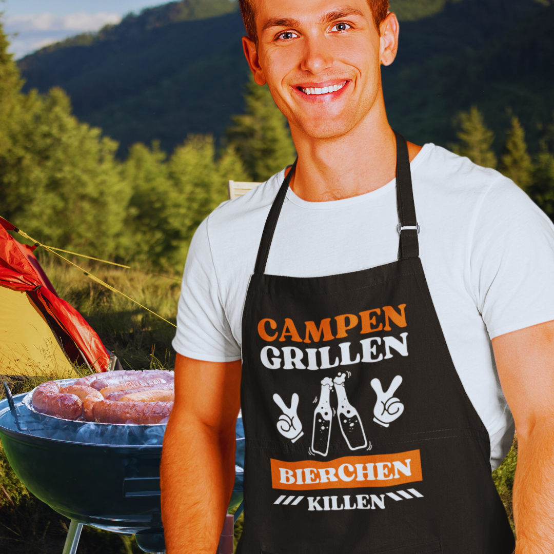 Campen Grillen orange | Grillschürze