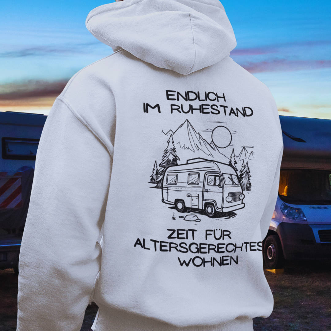 Altersgerechtes Wohnen Rückendruck | Premium Hoodie unisex