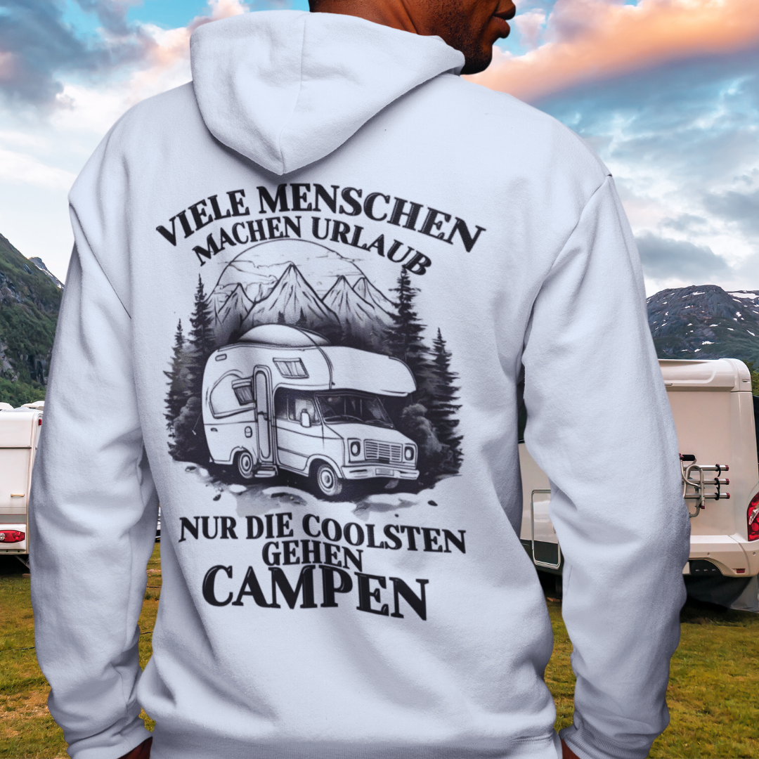 Viele Menschen machen Urlaub Rückendruck | Premium Hoodie Unisex