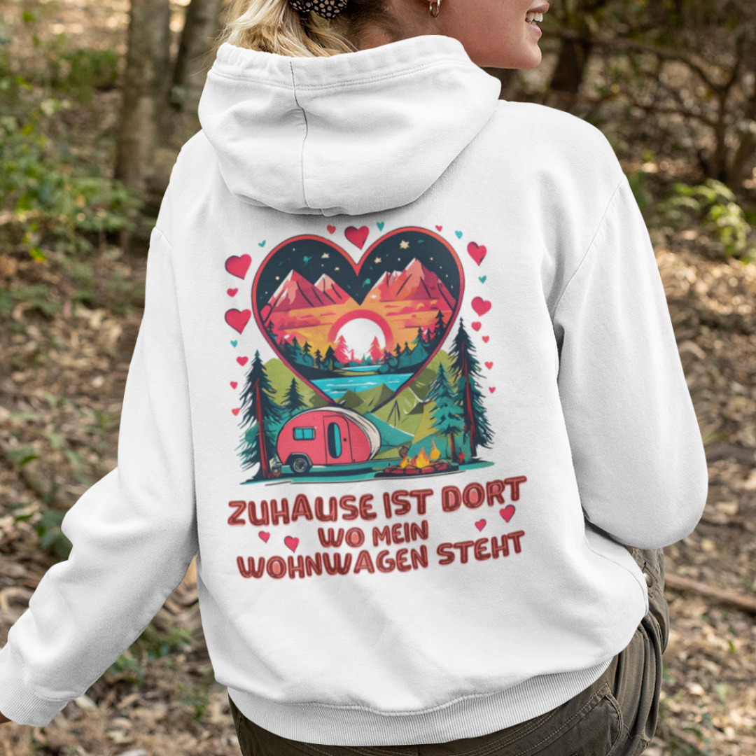 Zu Hause ist dort Herz Rückendruck | Premium Hoodie Unisex