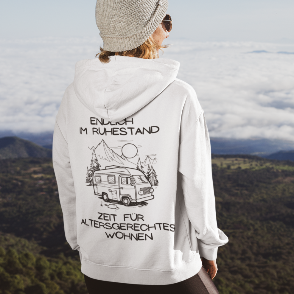 Altersgerechtes Wohnen Rückendruck | Premium Hoodie unisex
