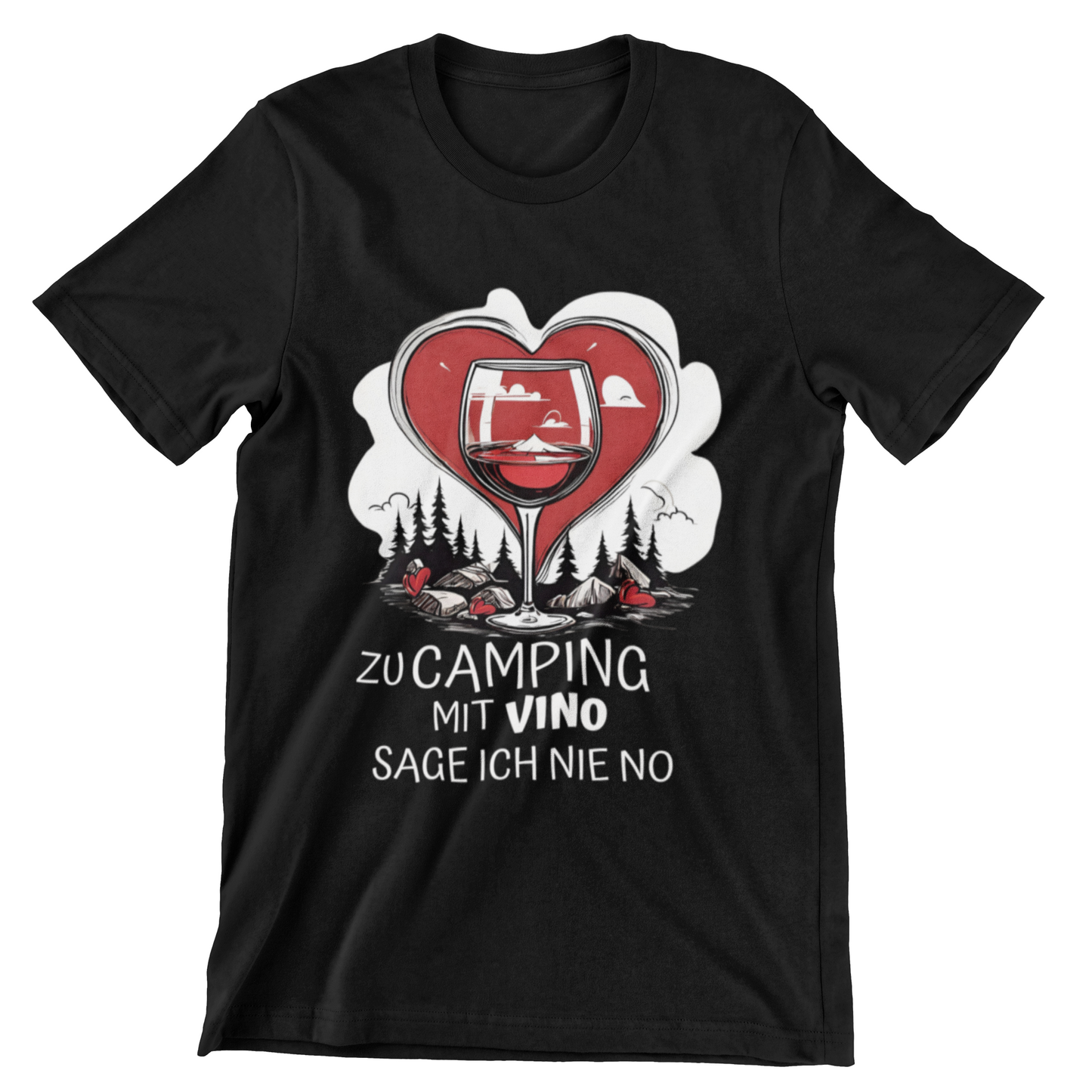 Zu Camping mit Vino Herz | Premium Shirt unisex
