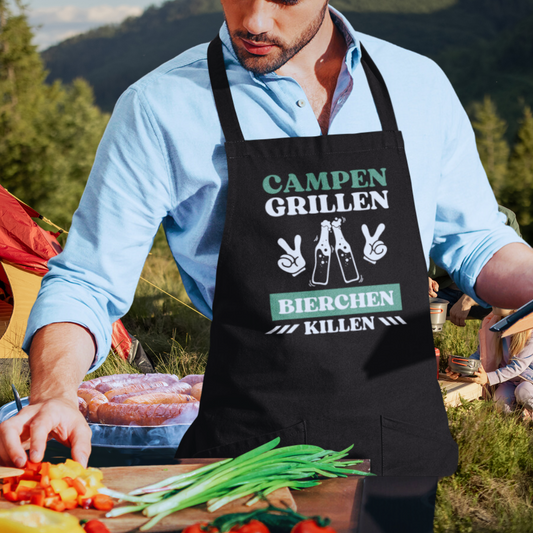 Campen Grillen grün | Latzschürze