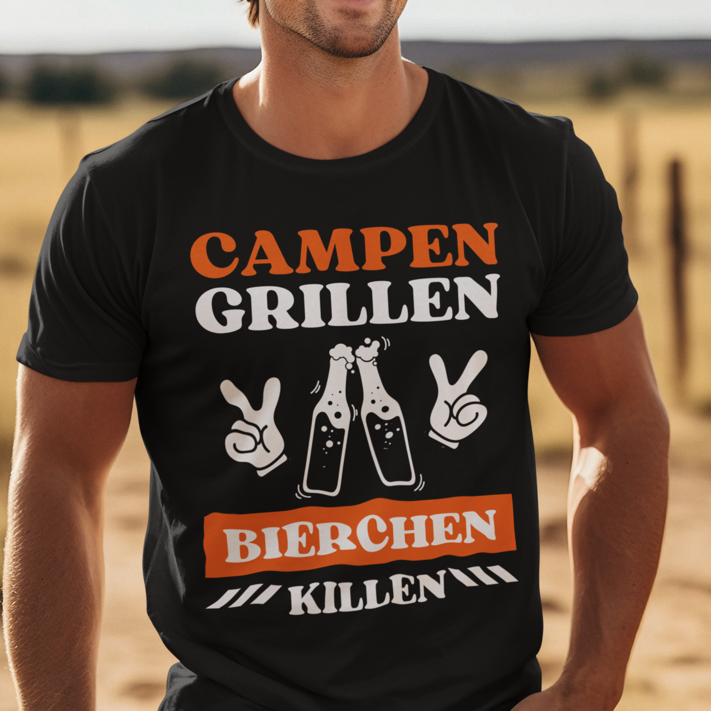 Campen Grillen orange | Premium Shirt unisex