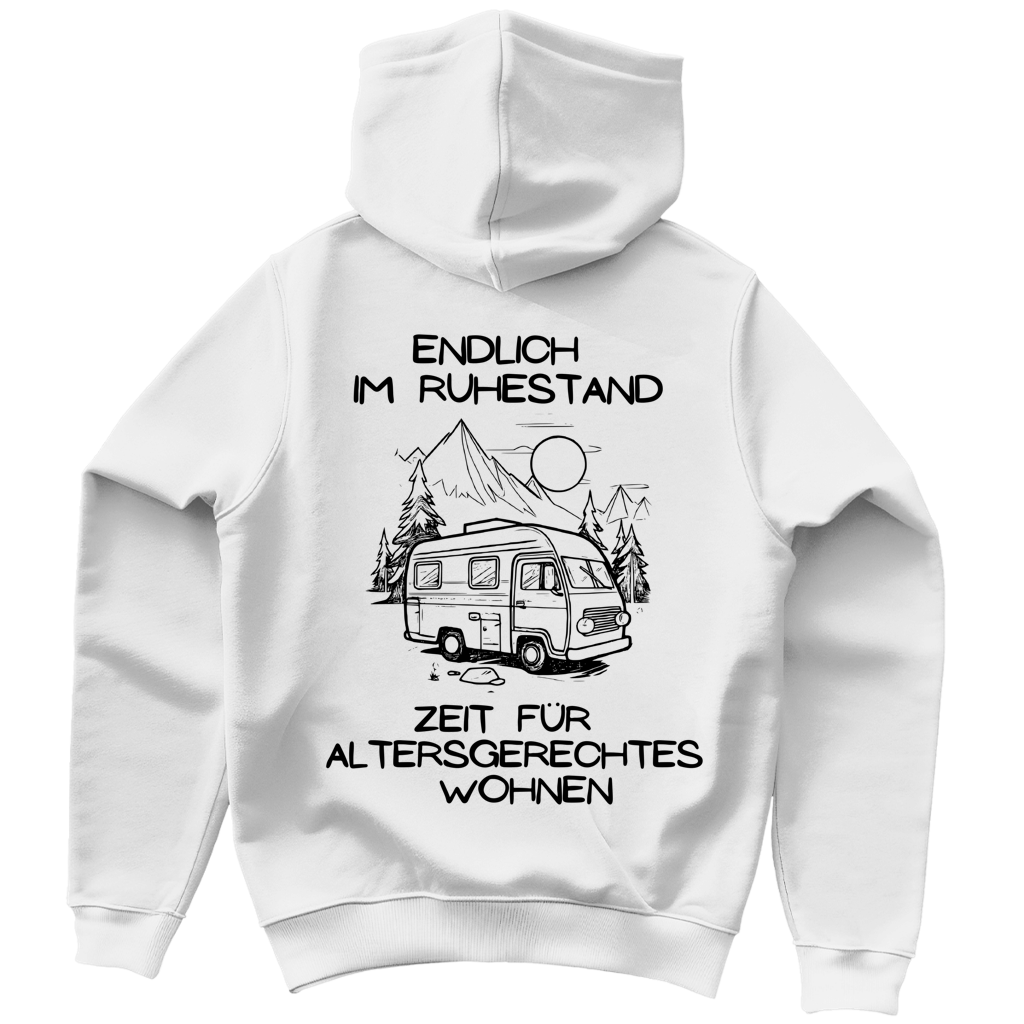 Endlich im Ruhestand - Rückendruck || Premium Hoodie unisex