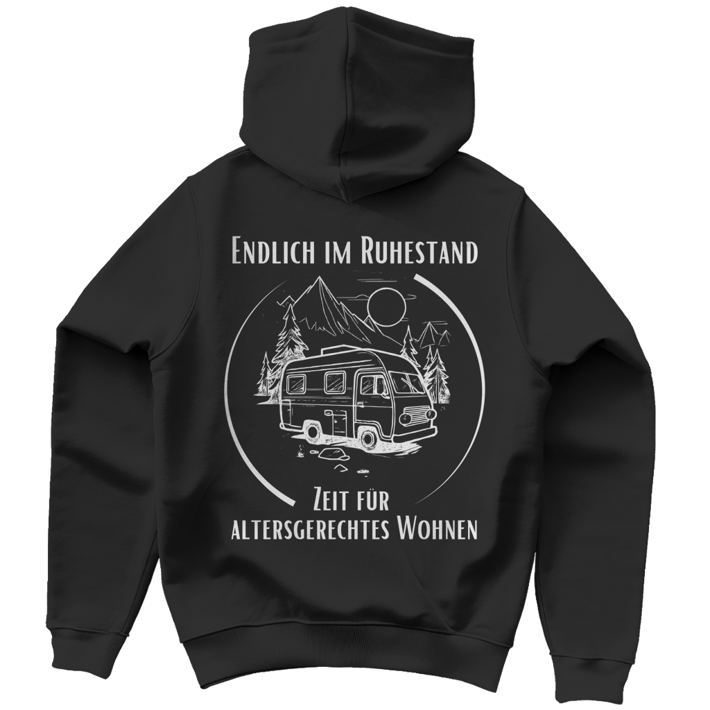 Endlich im Ruhestand - Rückendruck || Premium Hoodie unisex