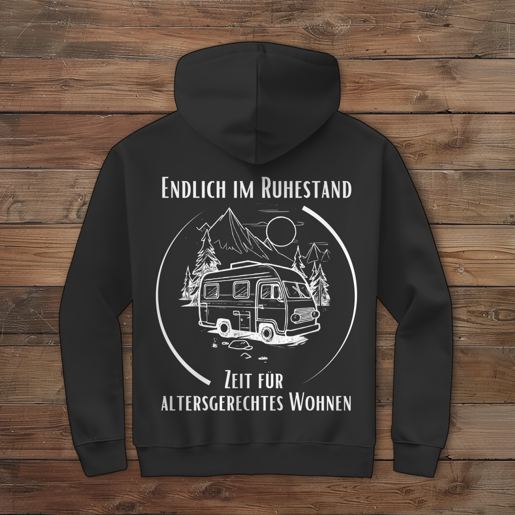 Endlich im Ruhestand - Rückendruck || Premium Zipper Hoodie