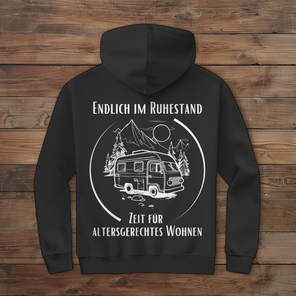 Endlich im Ruhestand - Rückendruck || Premium Zipper Hoodie