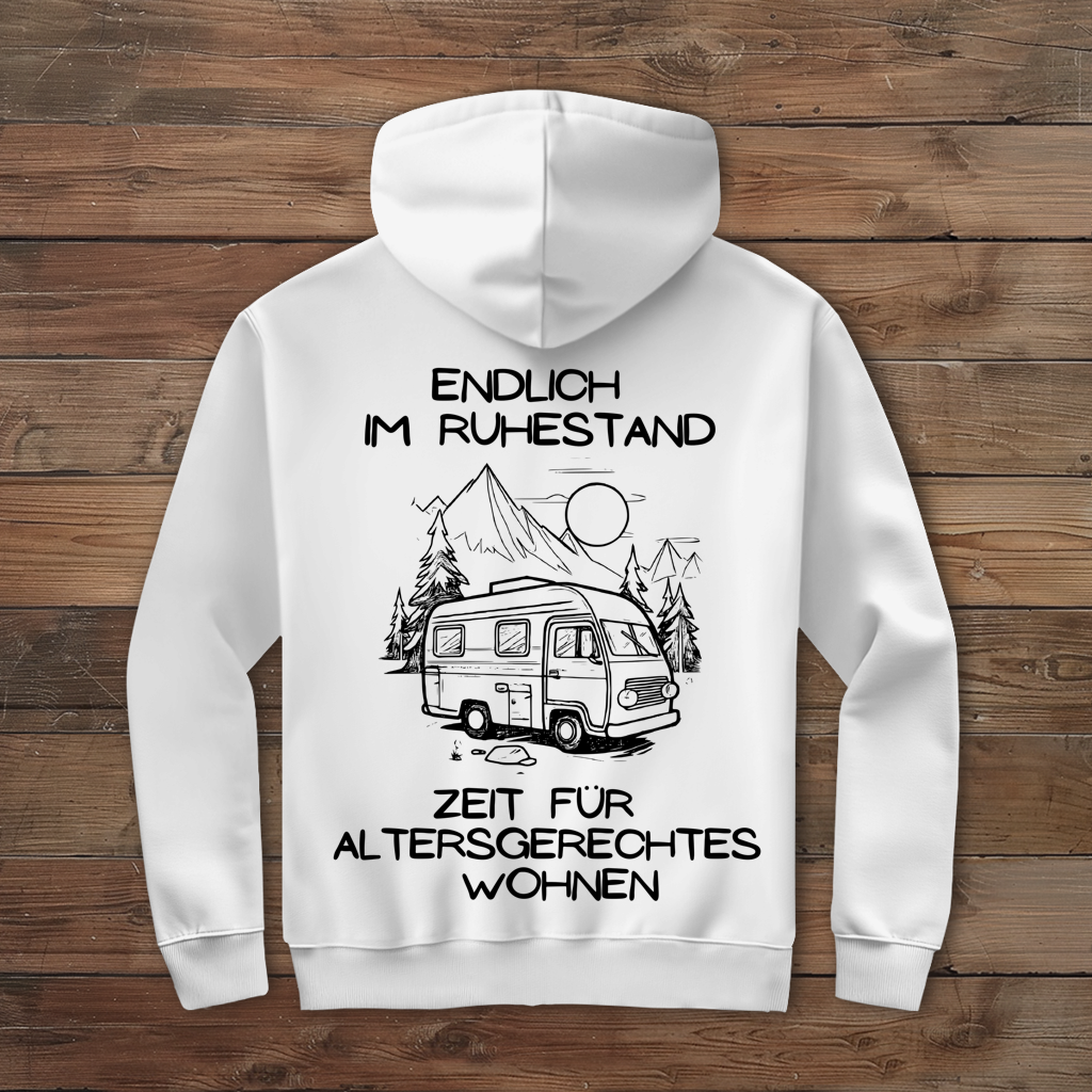 Endlich im Ruhestand - Rückendruck || Premium Zipper Hoodie