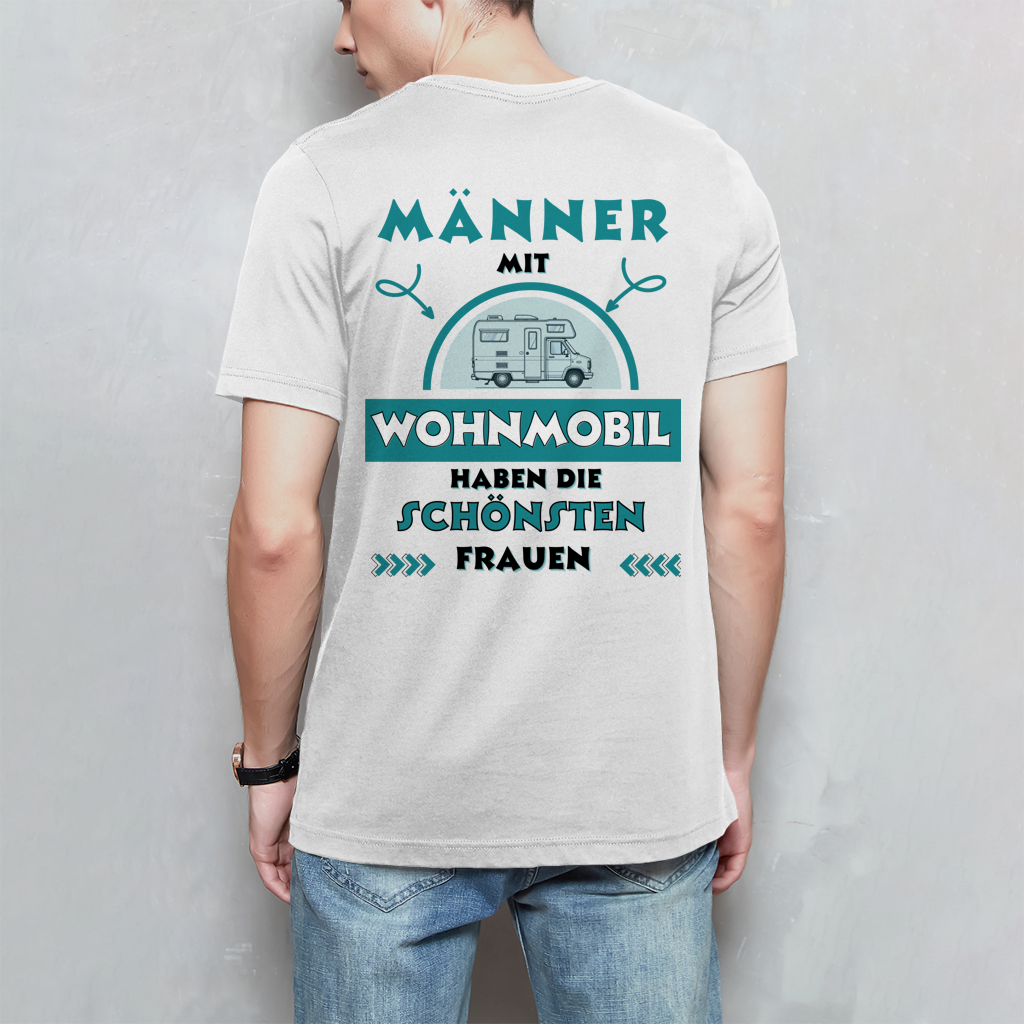 Männer mit Wohnmobil - Rückendruck || Premium T- Shirt unisex