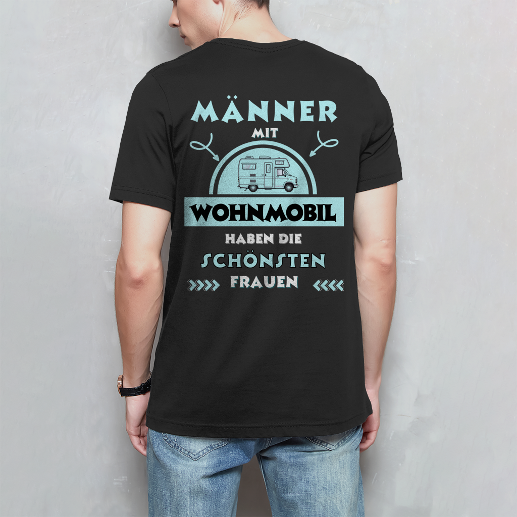 Männer mit Wohnmobil - Rückendruck || Premium T- Shirt unisex