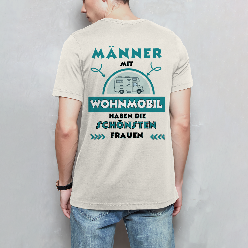 Männer mit Wohnmobil - Rückendruck || Premium T- Shirt unisex