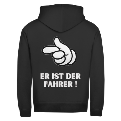 Er ist der Fahrer - Rückendruck || Premium Zipper Hoodie unisex