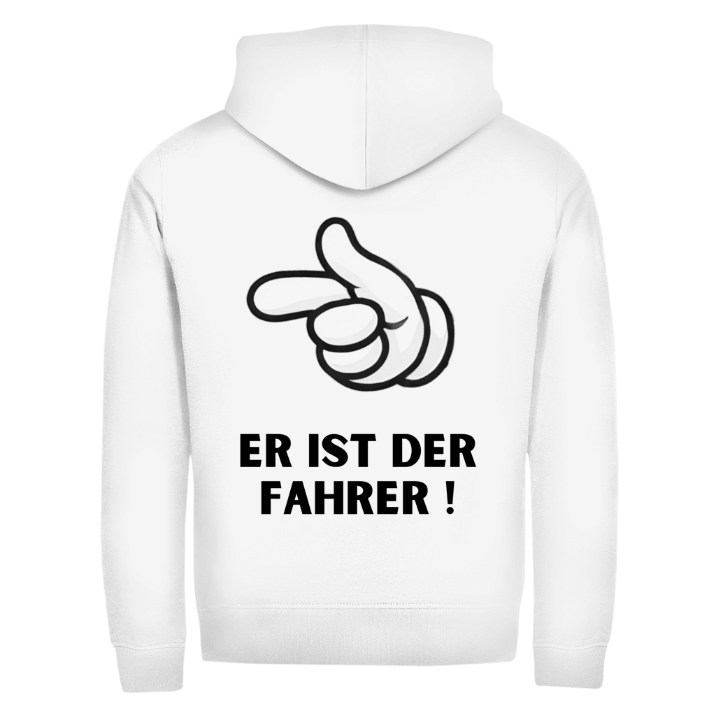 Er ist der Fahrer - Rückendruck || Premium Zipper Hoodie unisex
