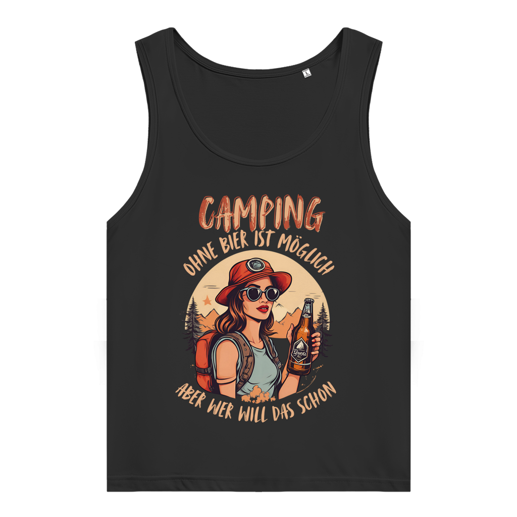 Camping ohne Bier || Damen Premium Organic Tank Top