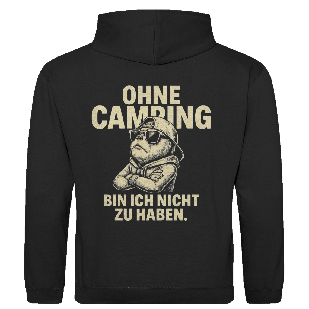 Camping bin ich nicht zu haben -  Rückendruck || Premium Hoodie unisex