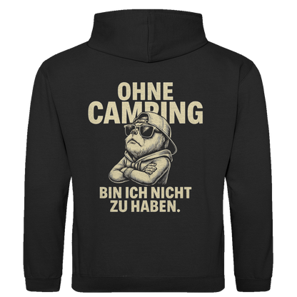 Camping bin ich nicht zu haben -  Rückendruck || Premium Hoodie unisex