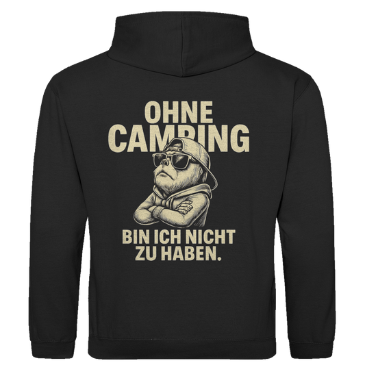 Camping bin ich nicht zu haben -  Rückendruck || Premium Hoodie unisex