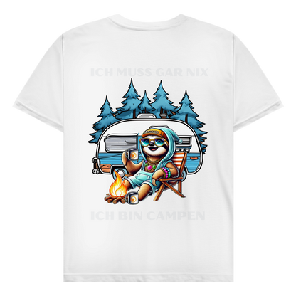 Ich muss gar nichts Faultiermädchen - Rückendruck ||  Premium T-Shirt unisex