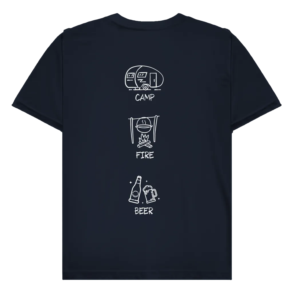 Camp Fire Beer - Rückendruck || Premium T- Shirt unisex