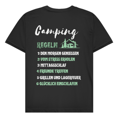 Campingregeln - Rückendruck || Premium Shirt unisex