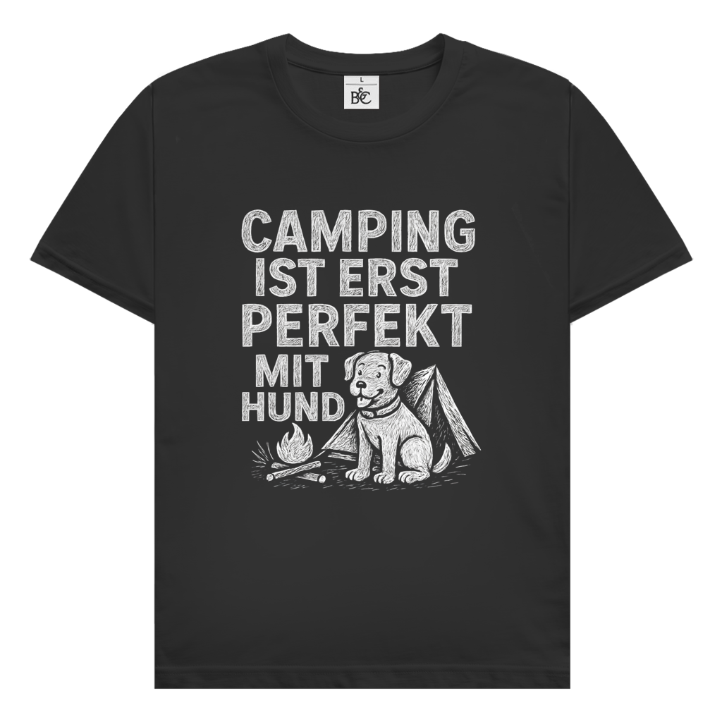 Camping ist erst perfekt mit Hund || Premium Shirt unisex