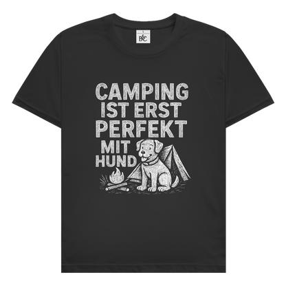 Camping ist erst perfekt mit Hund || Premium Shirt unisex