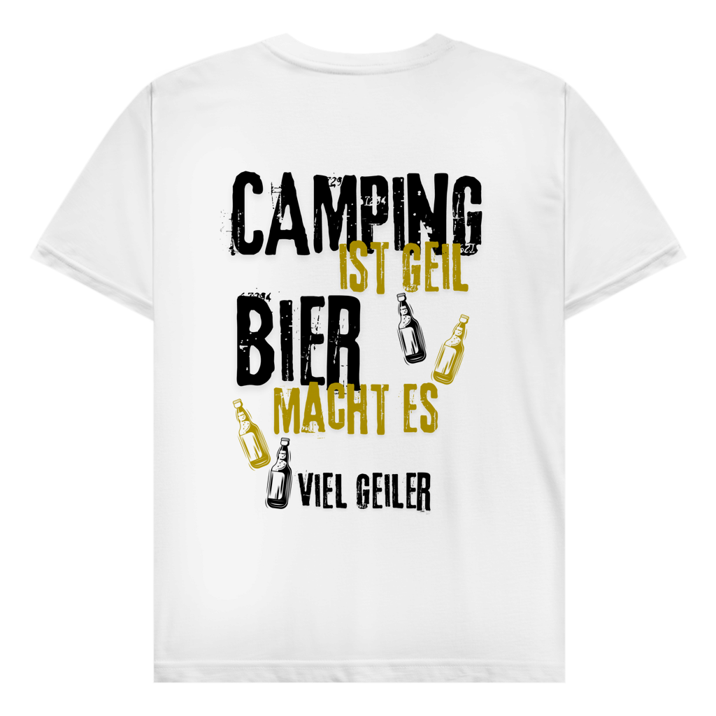 Camping ist geil - Rückendruck || Premium Shirt unisex