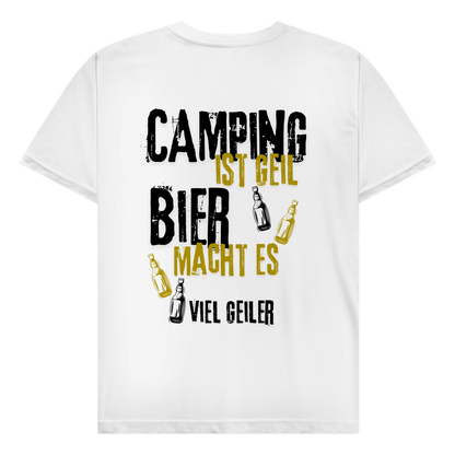 Camping ist geil - Rückendruck || Premium Shirt unisex