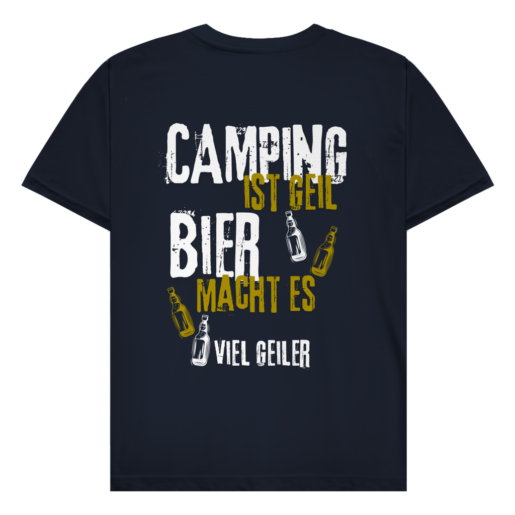 Camping ist geil - Rückendruck || Premium Shirt unisex
