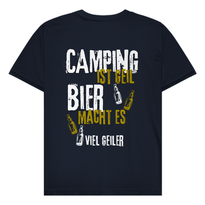 Camping ist geil - Rückendruck || Premium Shirt unisex