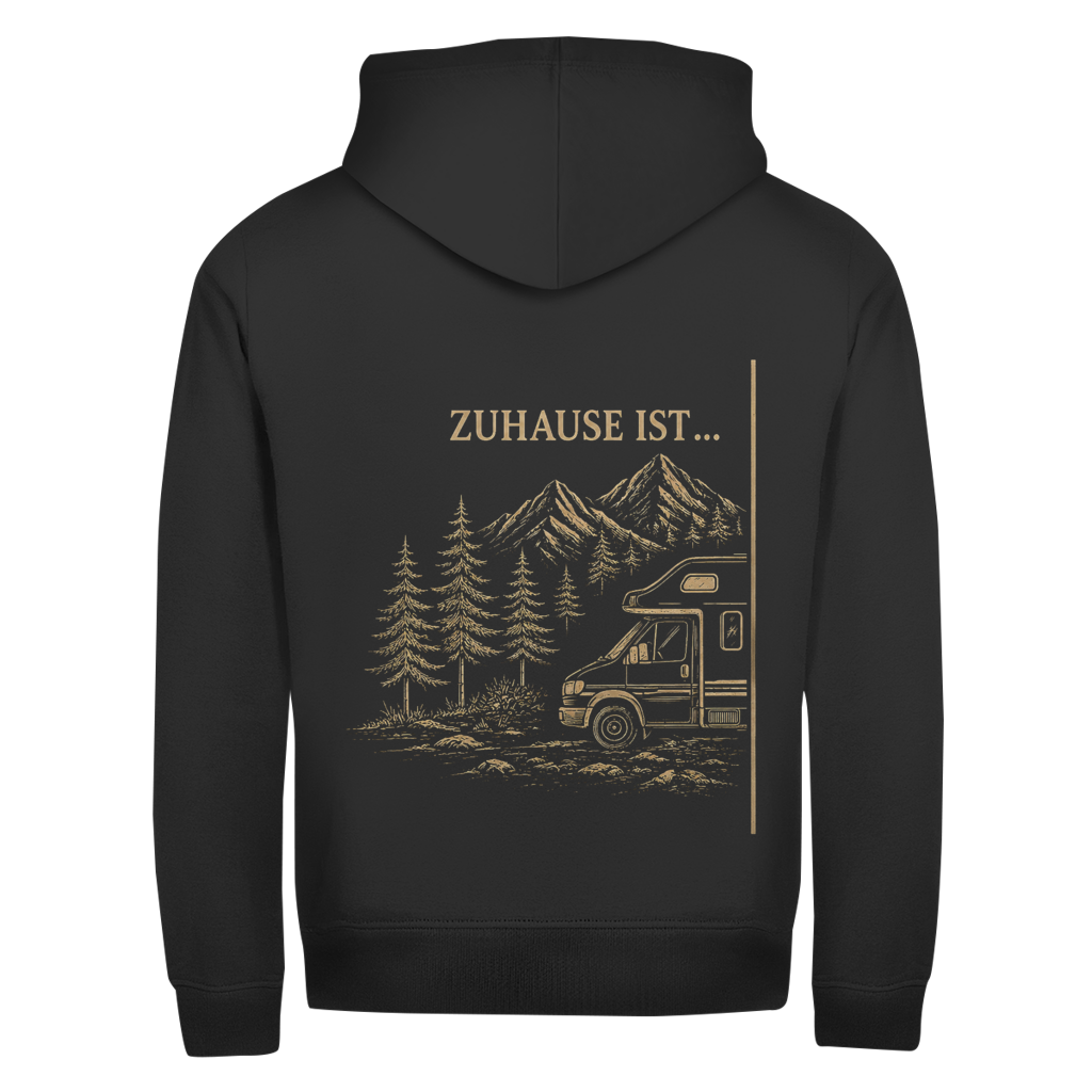 ZUHAUSE IST (A)- Rückendruck || Zipper Hoodie unisex