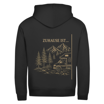 ZUHAUSE IST (A)- Rückendruck || Zipper Hoodie unisex