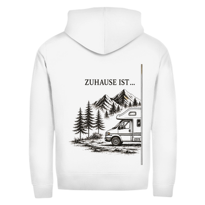 ZUHAUSE IST (A)- Rückendruck || Zipper Hoodie unisex