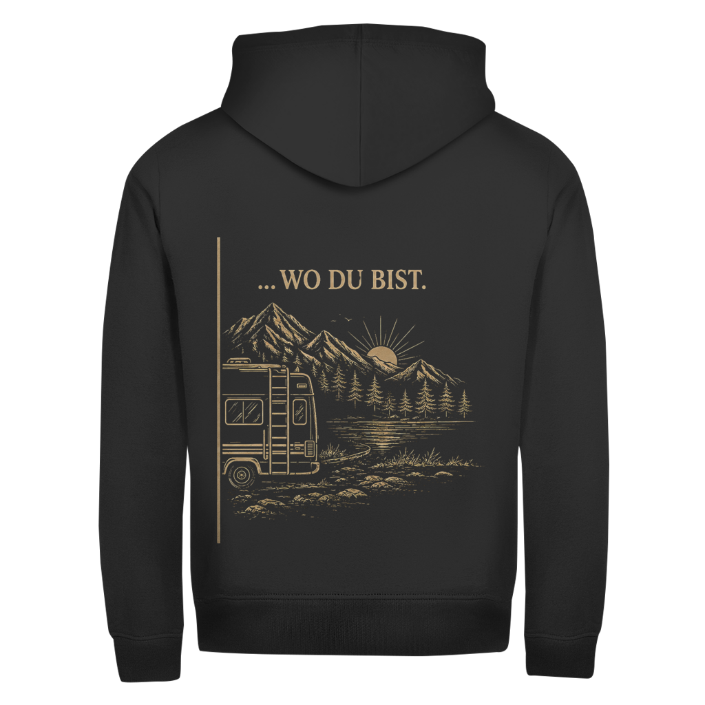 WO DU BIST (A)- Rückendruck || Zipper Hoodie unisex