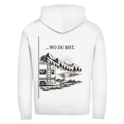 WO DU BIST (A)- Rückendruck || Zipper Hoodie unisex