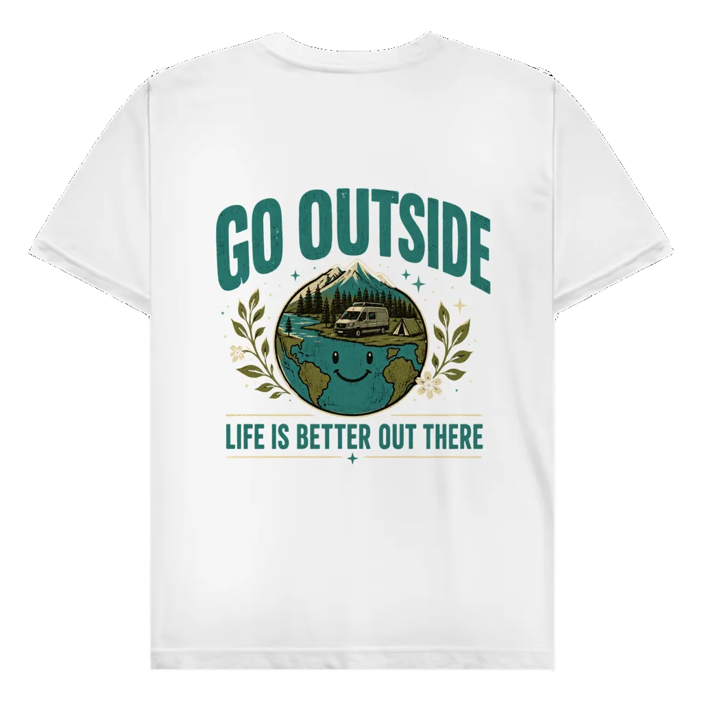 Go Outside - Rückendruck | Premium Shirt unisex