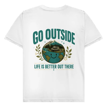 Go Outside - Rückendruck | Premium Shirt unisex