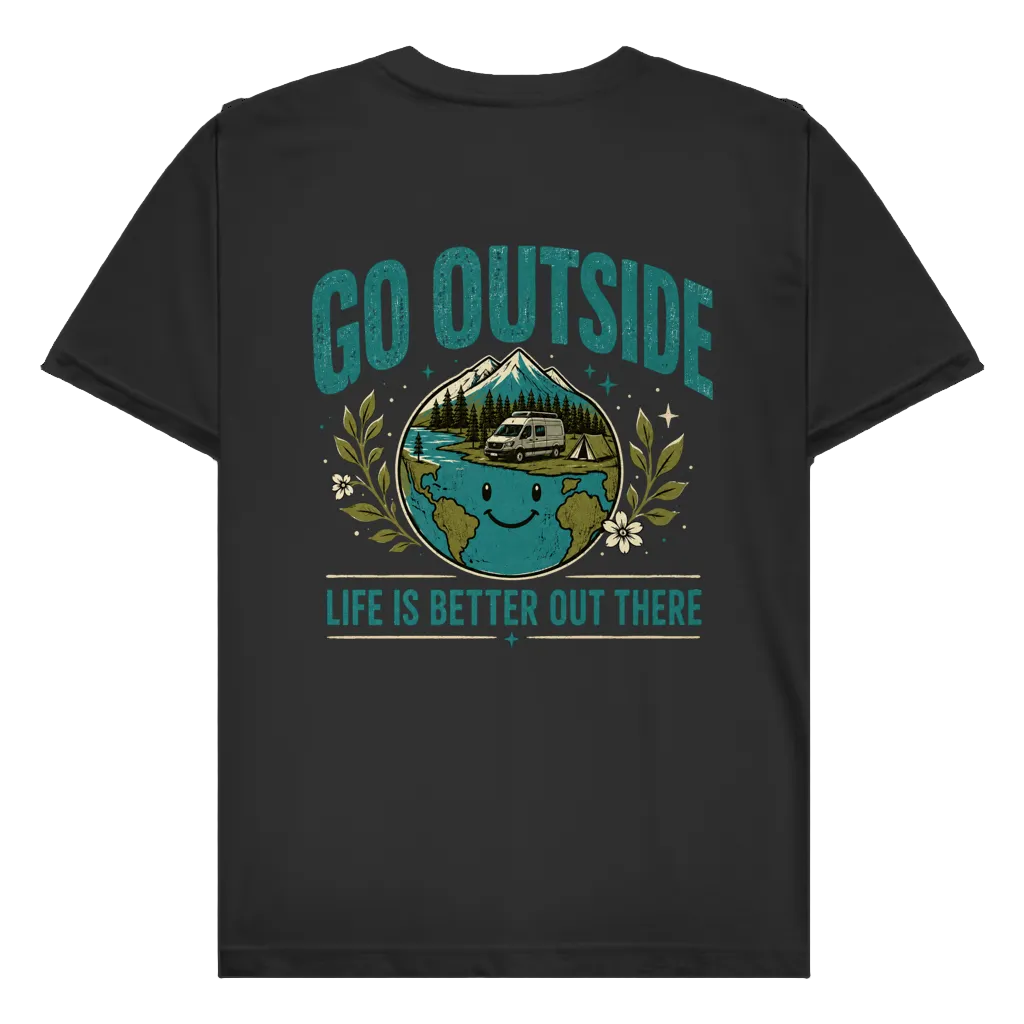 Go Outside - Rückendruck | Premium Shirt unisex