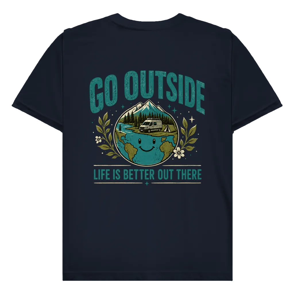 Go Outside - Rückendruck | Premium Shirt unisex