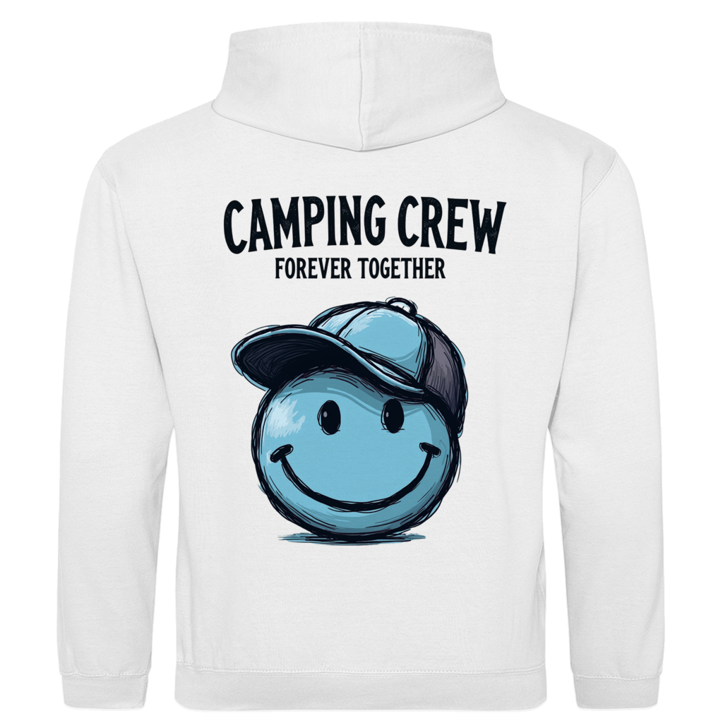 Premium Hoodie Camping Crew Smilie blau