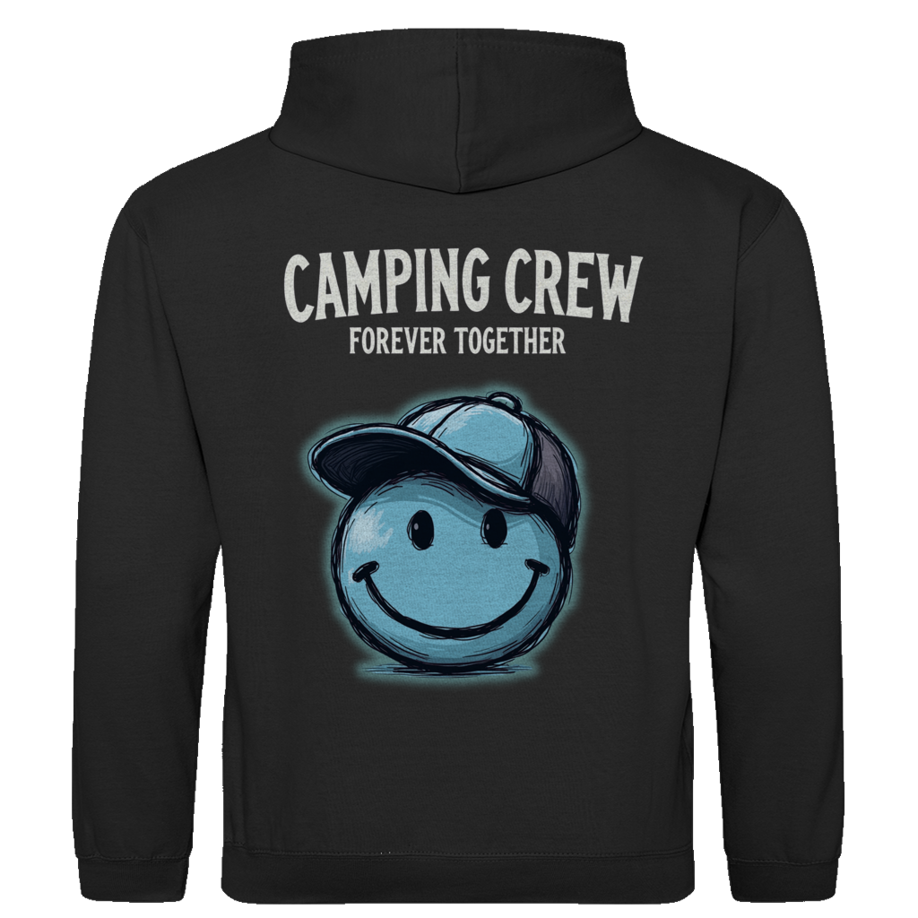 Premium Hoodie Camping Crew Smilie blau