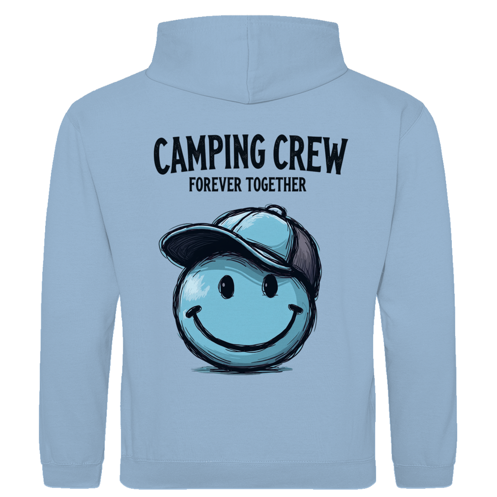 Premium Hoodie Camping Crew Smilie blau