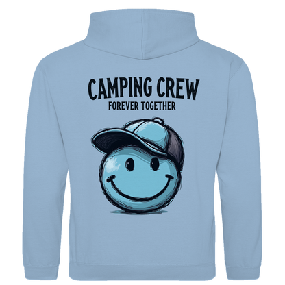 Premium Hoodie Camping Crew Smilie blau